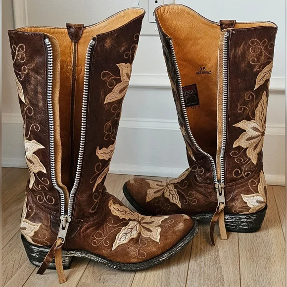 **Rare** Old Gringo Embroidered Brown Razz Boots Size 9m - Picture 5 of 16